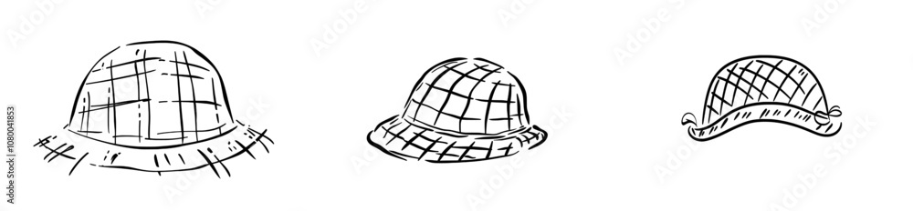 Fototapeta premium English London United Kingdom element hat doodle sketch