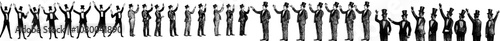 A set of magician silhouettes on white background, with a large pack of modern silhouettes to choose from