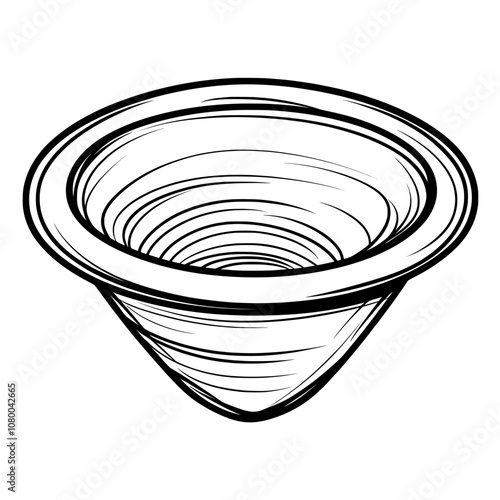 White background with modern funnel line icon