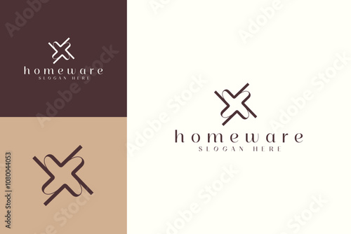 abstract luxury homeware iconic logo design vector illustration. creative homeware symbol logo vector design template with modern, elegant and simple styles 