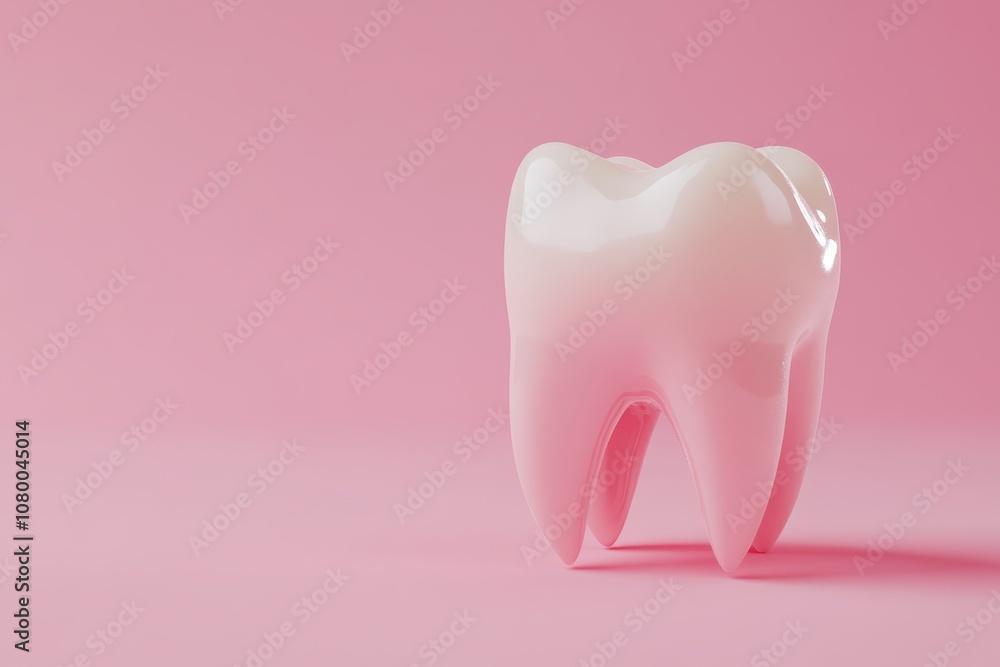 A tooth is shown in a pink background A tooth is shown in a pink background