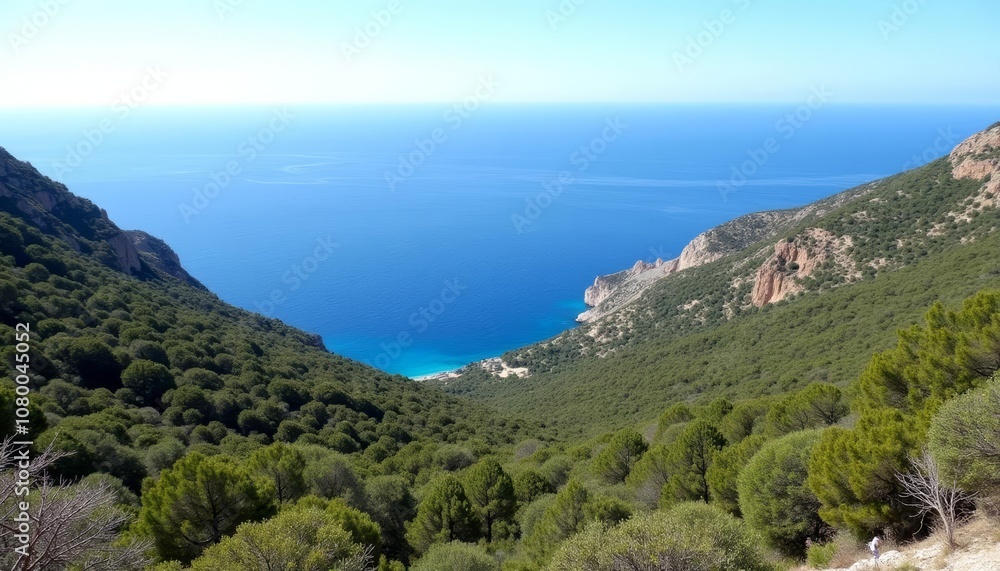 Escape to Paradise A serene cliffside view of the ocean Escape to Paradise A serene cliffside view of the ocean