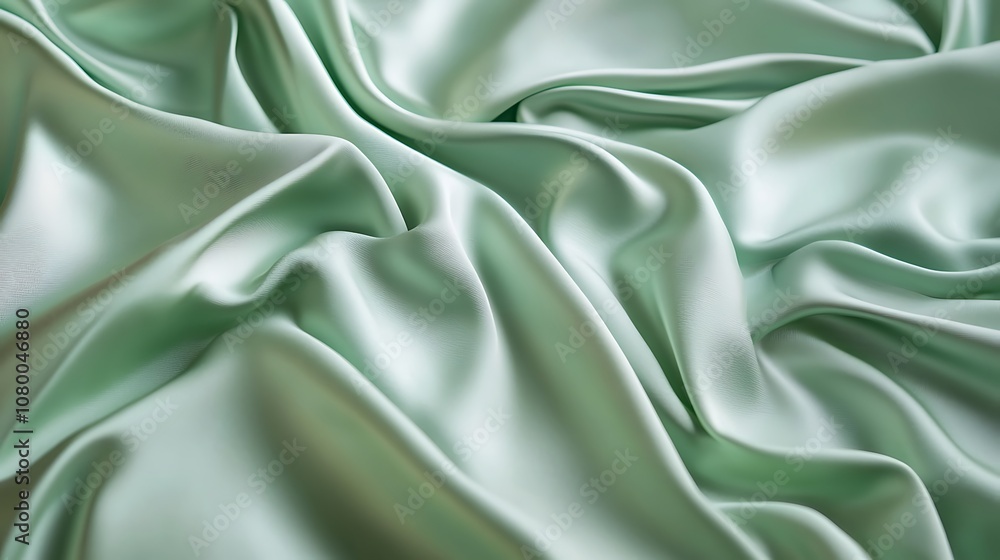 Obraz premium Background of gentle pastel green with satin smoothness