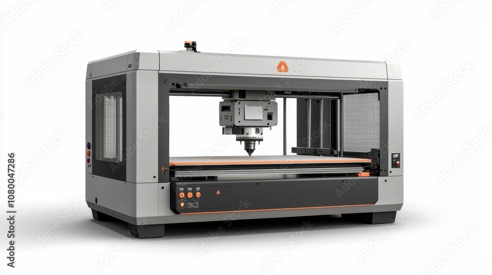 Fototapeta premium Modern CNC milling machine for precision engineering and manufacturing tasks