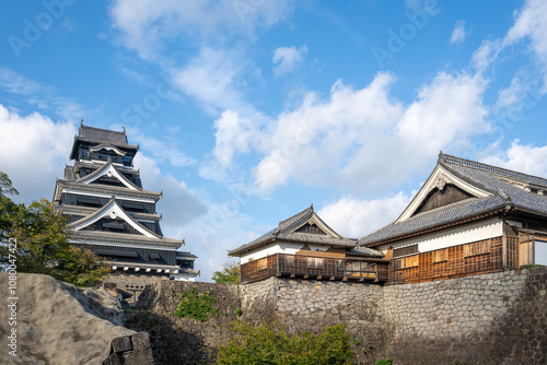 Obraz na płótnie Kumamoto castle and the fortifications, Japan w salonie
