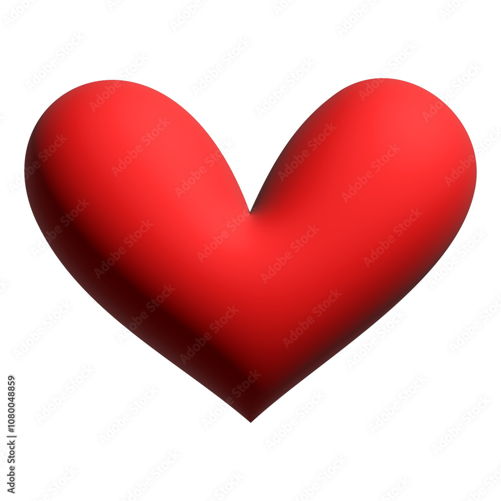 Inflate 3D illustration of heart or love icon Inflate 3D illustration of heart or love icon