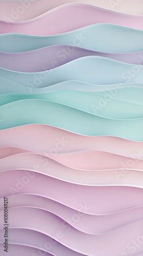 Soft pastel-colored waves blending seamlessly in shades of pink, mint, and lavender, creating a gentle and smooth background.