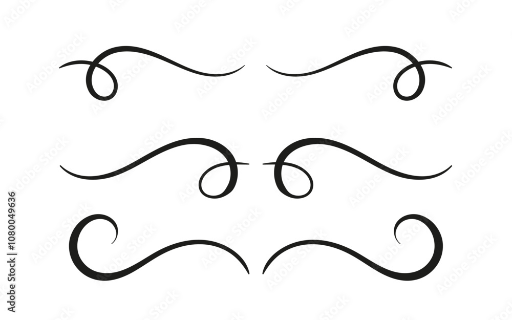 Vector set of calligraphy swirls Vector set of calligraphy swirls