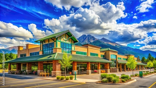 Nestled in Flagstaff, Arizona, Whole Foods Market boasts a lively atmosphere surrounded by stunning natural beauty and expansive blue skies, enhancing your shopping adventure.