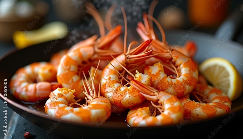 Deliciously seasoned shrimp ready to be savored Deliciously seasoned shrimp ready to be savored
