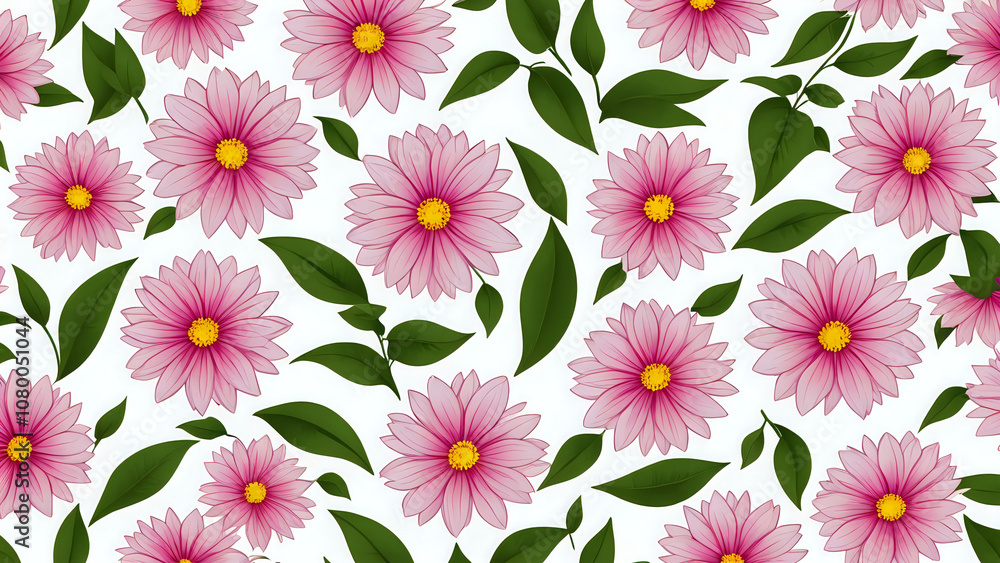 seamless pattern with pink flowers seamless pattern with pink flowers