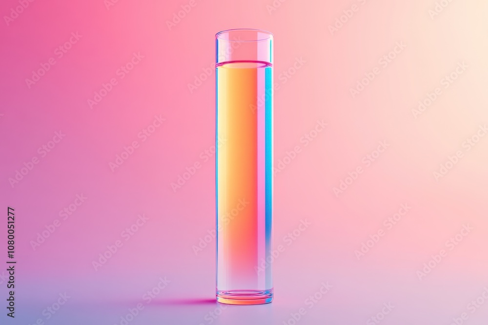 A glass tube filled with a colorful liquid A glass tube filled with a colorful liquid