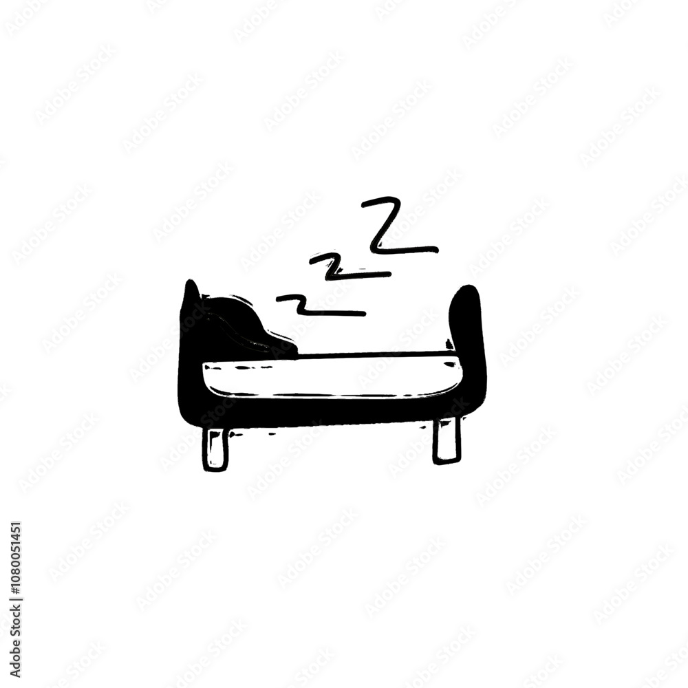 Sleeping in bed icon image vector Sleeping in bed icon image vector