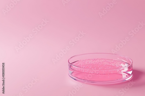 A colorful and clear glass dish with a liquid inside