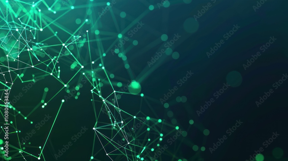Fototapeta premium Abstract digital network with interconnected lines and nodes, symbolizing technology and data.
