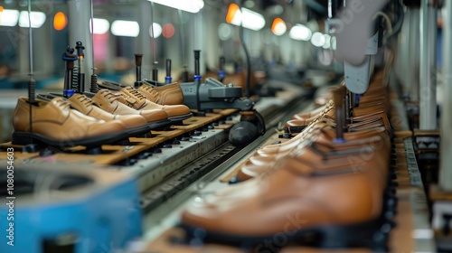 Automated Shoe Production Line in Modern Factory