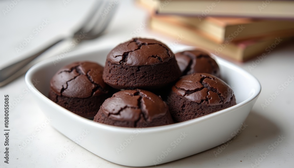 Delicious chocolate cupcakes ready to be savored Delicious chocolate cupcakes ready to be savored