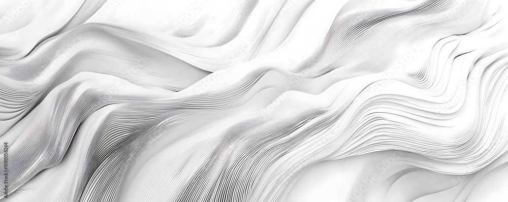 Fototapeta premium Minimalist seamless white wave texture with monochrome design.