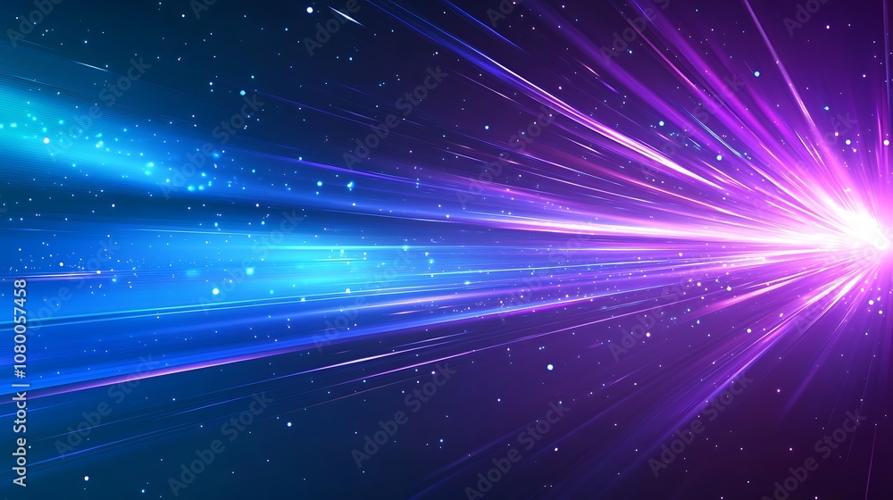 Obraz premium Abstract blue and purple background with glowing lines
