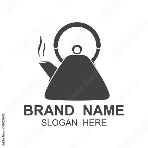 kettle logo design vintage. kettle shop logo design on isolated background. logo best for Tea Business, Restaurant, Cafe and Beverages.