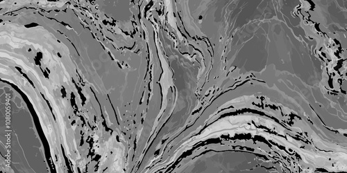 ocean Motion Photography of  black and drak grey Waves backdrop water color design Crashing paint grunge background.