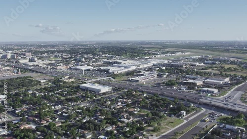 Wallpaper Mural SUNNY DAY DRONE FLY OVER MCALLEN DOWNTOWN FACING SOUTH-EAST, LOCAL MALL, EXPRESSWAY, AIRPORT AND MEDICAL ZONE AT THE HORIZONT Torontodigital.ca