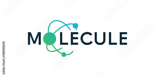 Colorful molecular logo with font, typogrpahy, vector, illustration
