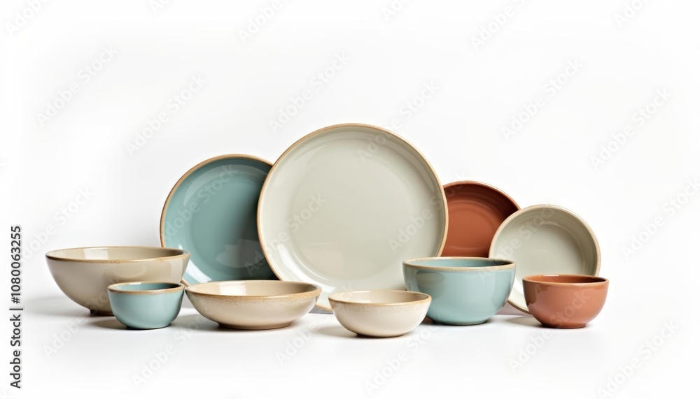 Fototapeta premium Elegant ceramic tableware set perfect for a modern dining experience