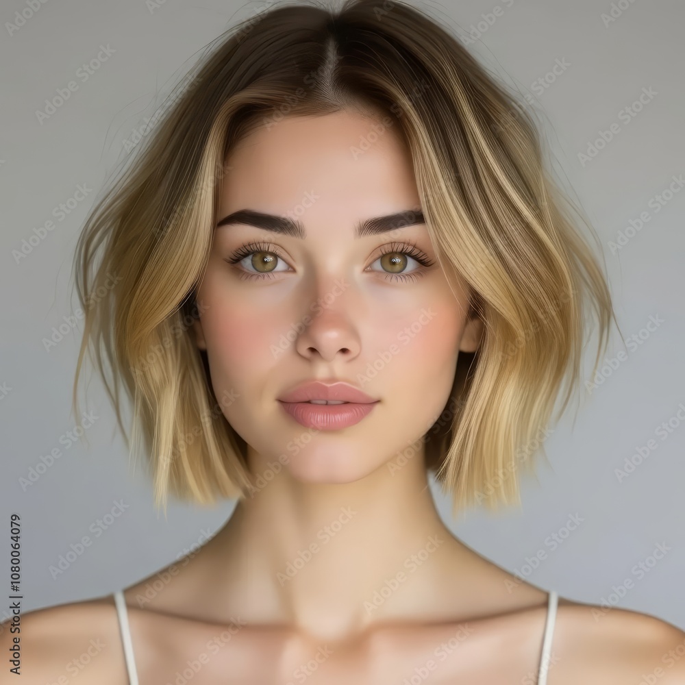 Naklejka premium a close up of a woman with a short blond hair