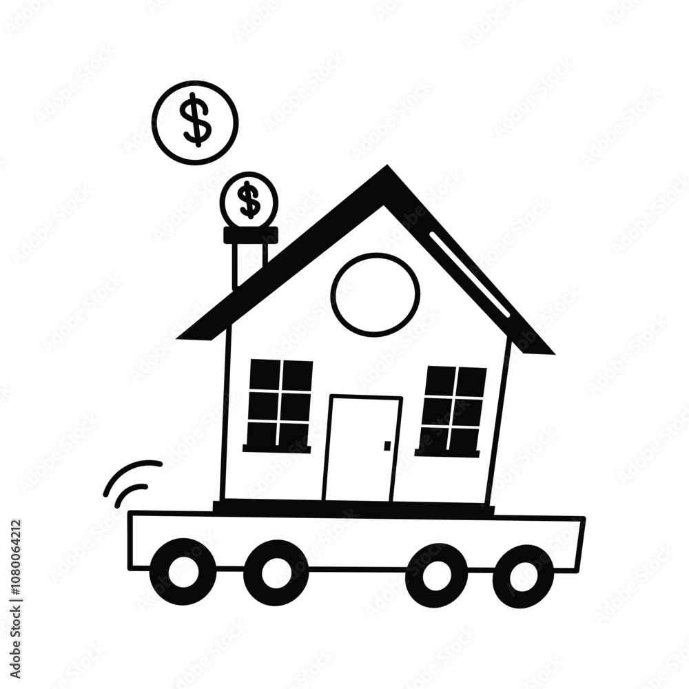 House on wheels, representing a mobile home