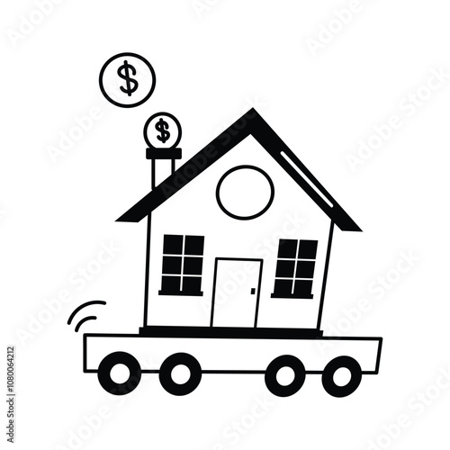 House on wheels, representing a mobile home