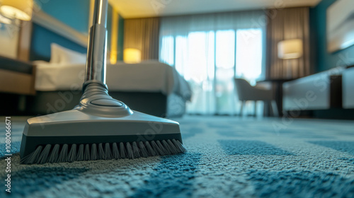 Vacuum Cleaner on Hotel Carpet