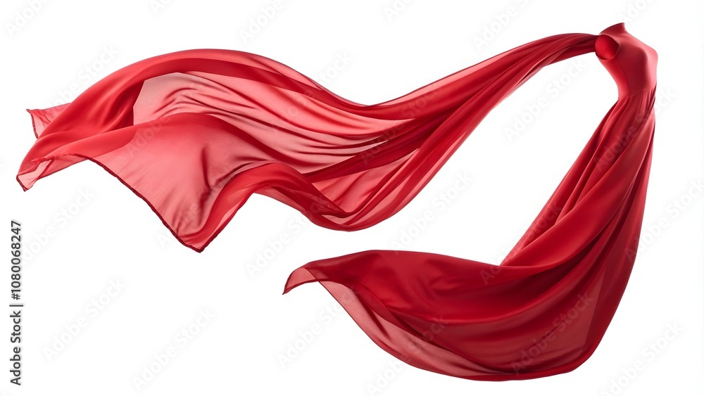 Floating red fabric isolated on white, Elegant red fabric in motion cut out
Floating red fabric isolated on white, Elegant red fabric in motion cut out