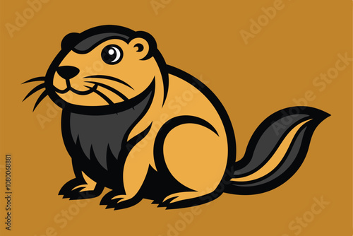 Solid color Gopher animal vector design