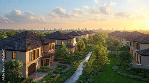 Wallpaper Mural Scenic view of upscale homes in a lush, green environment. Torontodigital.ca