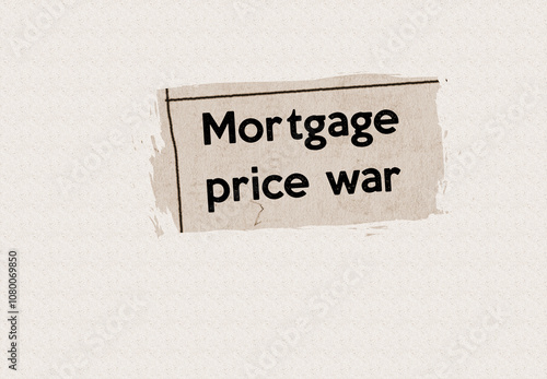 Mortgage price war - current breaking daily news story communication copy newspaper headline article title in UK 2024 in sepia