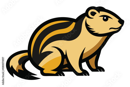 Solid color Gopher animal vector design