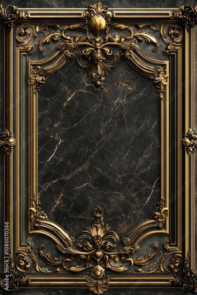 Baroque, Barocco Ornate Marble Ceiling Non-Linear Reformation Design with Intricate Accents Depicting Classic Elegance and Architectural Beauty