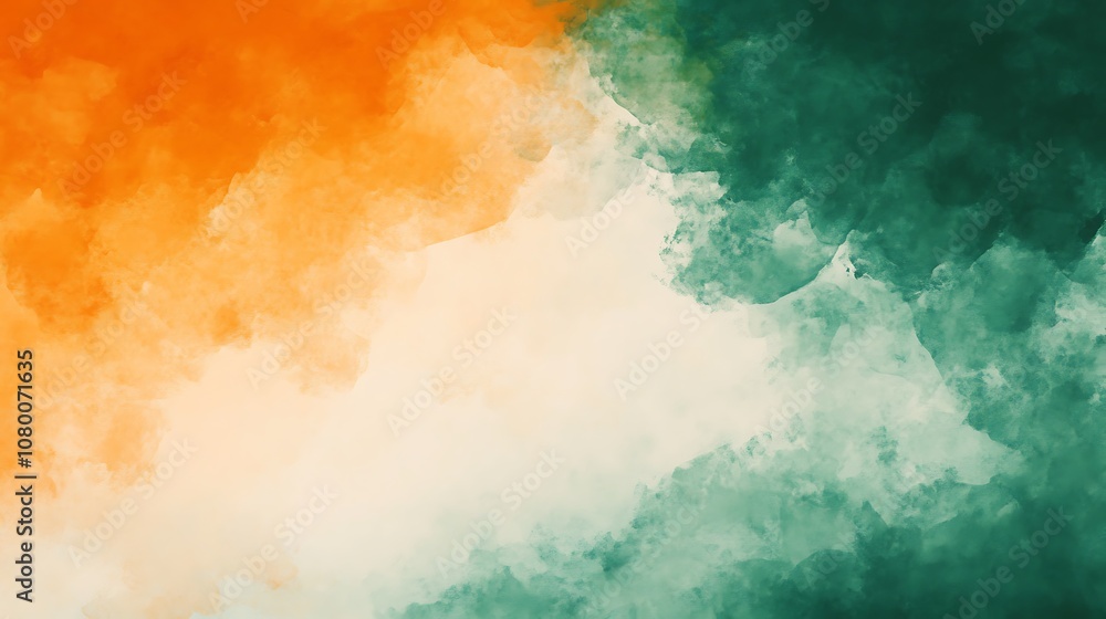 Naklejka premium Bold green and orange gradient for vibrant background art