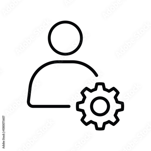 User profile setup icon. Configuration settings symbol