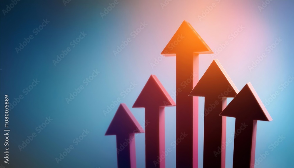 A series of upward-pointing arrows against a gradient backdrop, symbolizing growth, progress, or rising trends. A series of upward-pointing arrows against a gradient backdrop, symbolizing growth, progress, or rising trends.