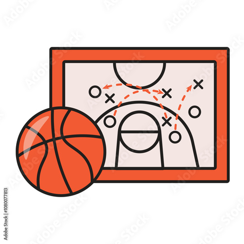 basketball strategy board illustration