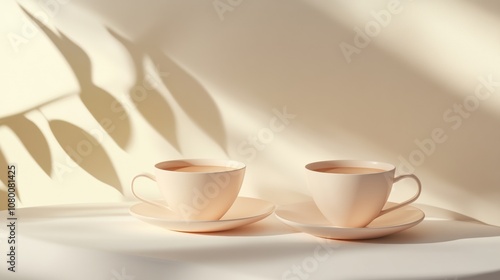 photorealistic minimalistic teacups as clip art, soft gradients, ceramic details, gentle light