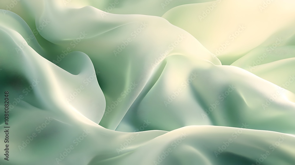 Obraz premium Background of gentle pastel green with satin smoothness