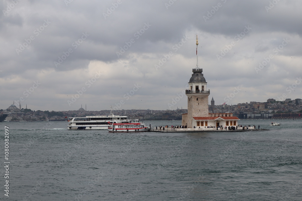 Maiden Tower and Istanbul Bosphorus view in Istanbul, Turkey. Maiden Tower and Istanbul Bosphorus view in Istanbul, Turkey.