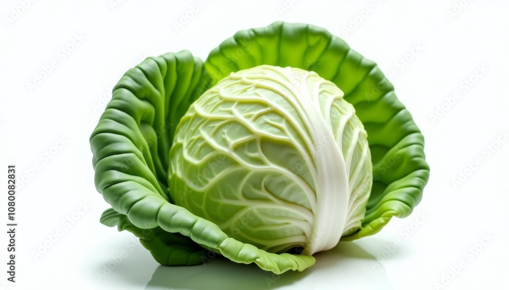 Fototapeta premium Fresh and vibrant a head of cabbage in its natural glory