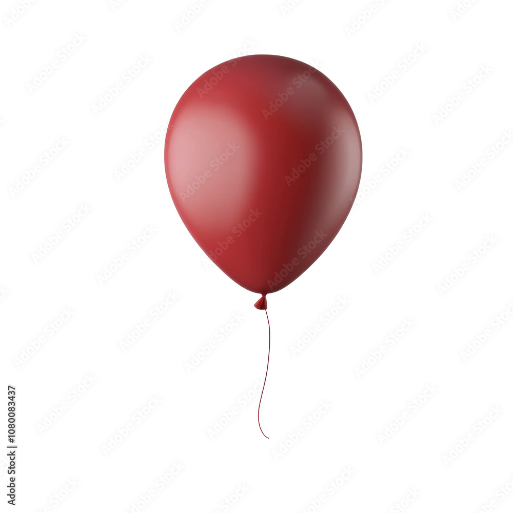 red helium balloon. Birthday balloon flying for party and celebrations. Isolated on white background. Generative AI red helium balloon. Birthday balloon flying for party and celebrations. Isolated on white background. Generative AI