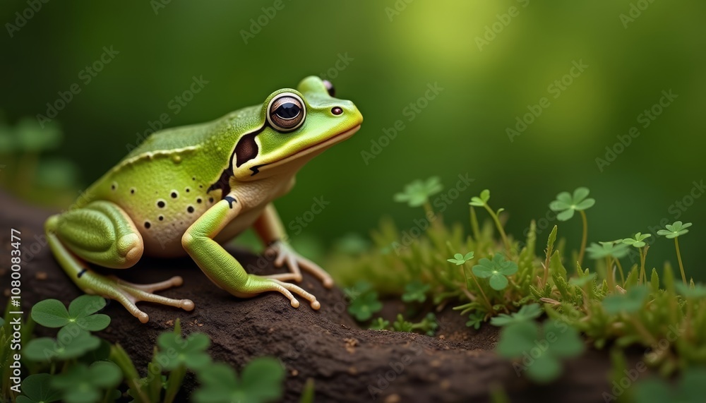 Natures gem A frogs serene gaze in the wild Natures gem A frogs serene gaze in the wild