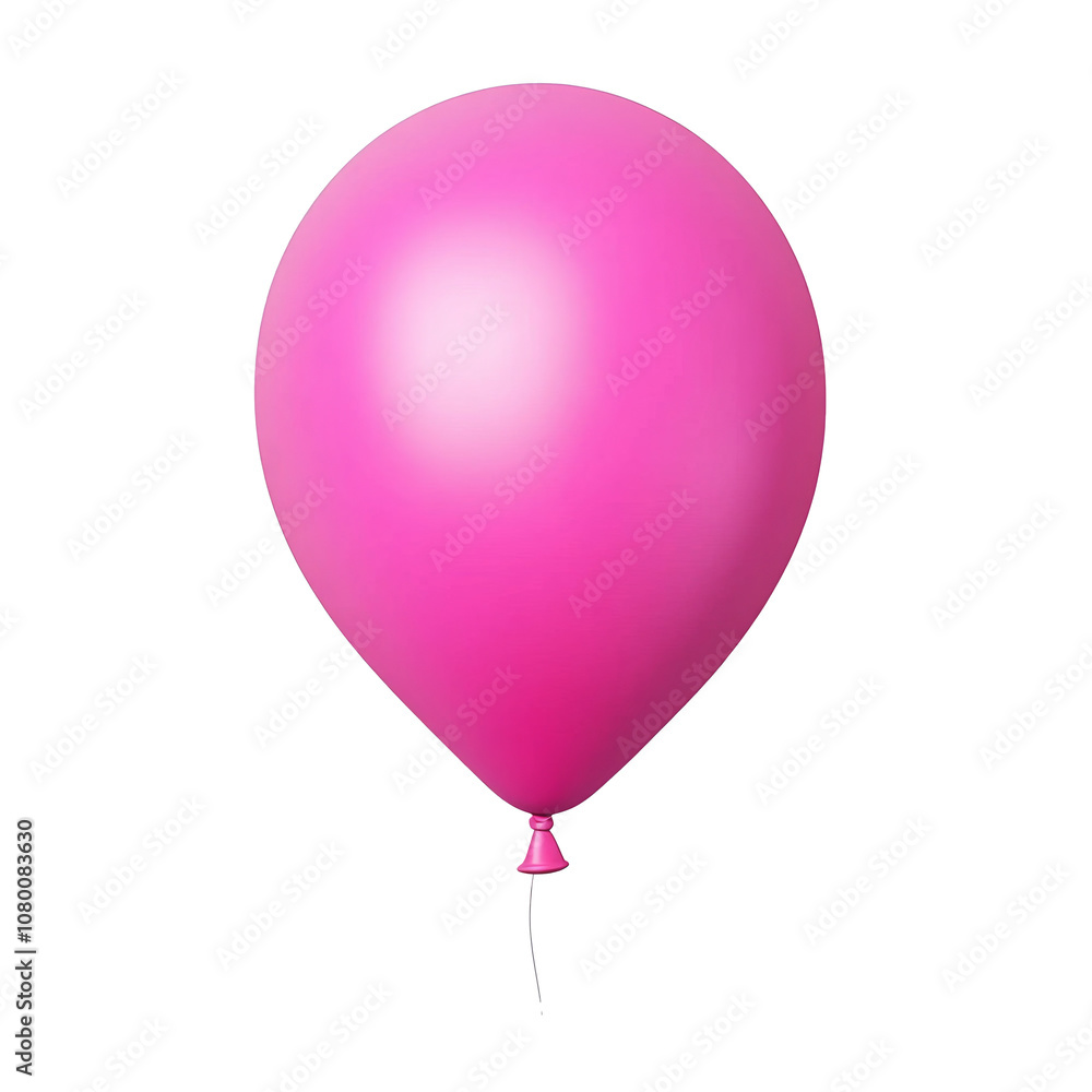 pink helium balloon. Birthday balloon flying for party and celebrations. Isolated on white background. Generative AI pink helium balloon. Birthday balloon flying for party and celebrations. Isolated on white background. Generative AI