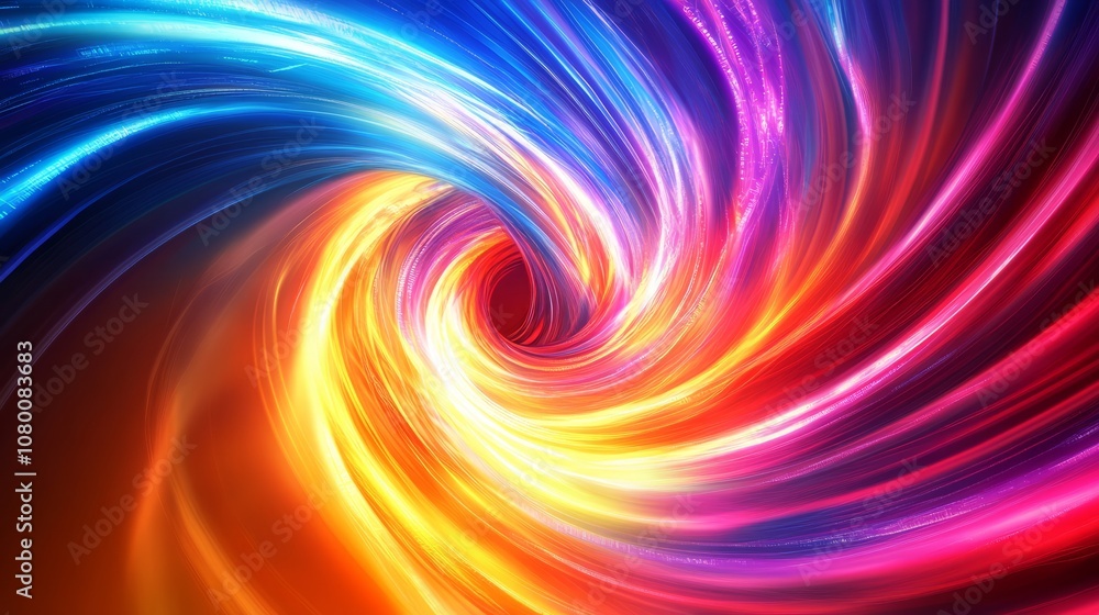 A bold depiction of swirling neon rays and explosion effects representing data flow in a sci-fi context, isolated on a solid color backdrop A bold depiction of swirling neon rays and explosion effects representing data flow in a sci-fi context, isolated on a solid color backdrop